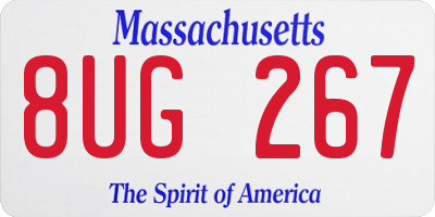 MA license plate 8UG267
