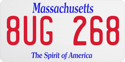 MA license plate 8UG268