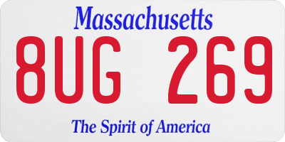 MA license plate 8UG269