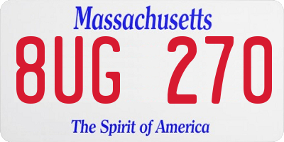 MA license plate 8UG270