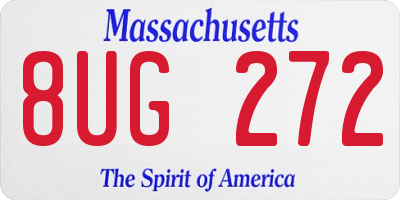 MA license plate 8UG272