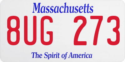 MA license plate 8UG273
