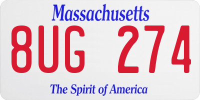 MA license plate 8UG274