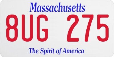 MA license plate 8UG275