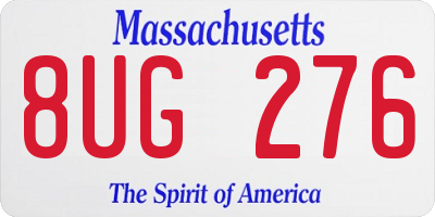 MA license plate 8UG276