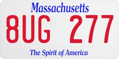 MA license plate 8UG277