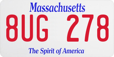 MA license plate 8UG278