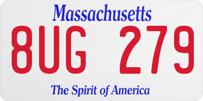 MA license plate 8UG279