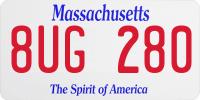 MA license plate 8UG280