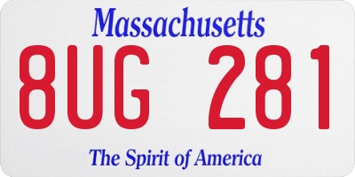 MA license plate 8UG281