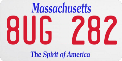 MA license plate 8UG282