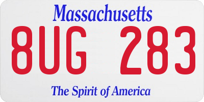 MA license plate 8UG283