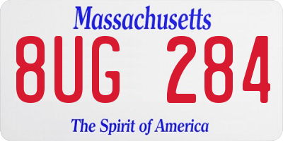 MA license plate 8UG284