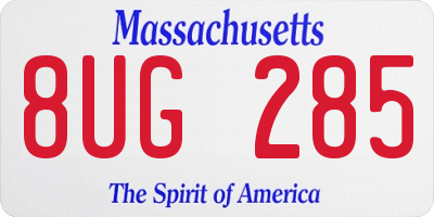 MA license plate 8UG285