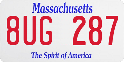 MA license plate 8UG287