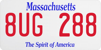 MA license plate 8UG288