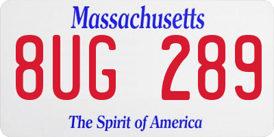 MA license plate 8UG289