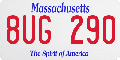MA license plate 8UG290