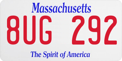 MA license plate 8UG292