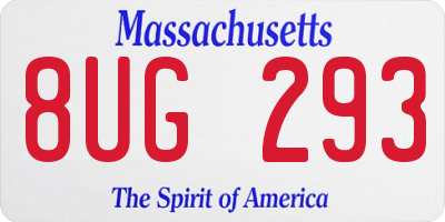 MA license plate 8UG293