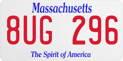 MA license plate 8UG296