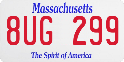 MA license plate 8UG299