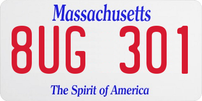MA license plate 8UG301