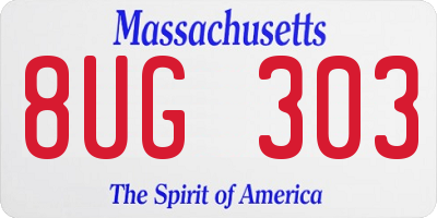 MA license plate 8UG303