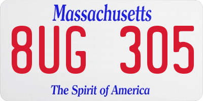 MA license plate 8UG305