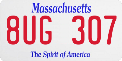 MA license plate 8UG307