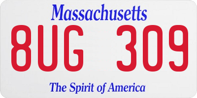 MA license plate 8UG309