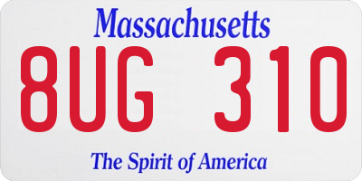 MA license plate 8UG310