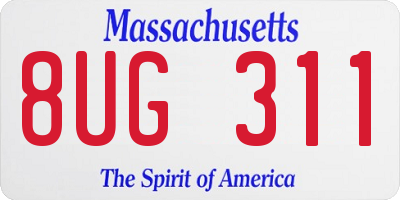 MA license plate 8UG311