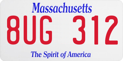 MA license plate 8UG312