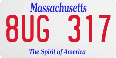MA license plate 8UG317