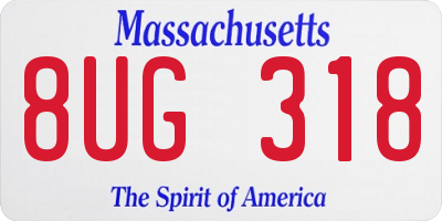 MA license plate 8UG318
