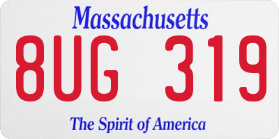 MA license plate 8UG319