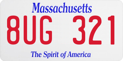 MA license plate 8UG321