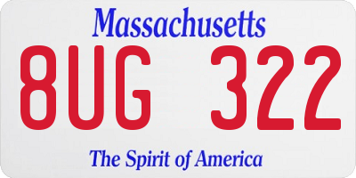 MA license plate 8UG322