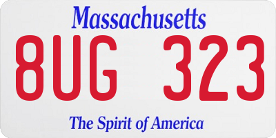 MA license plate 8UG323