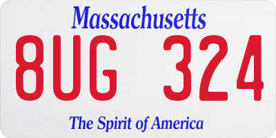 MA license plate 8UG324