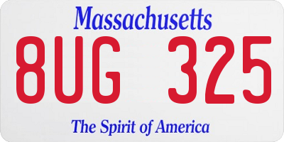 MA license plate 8UG325