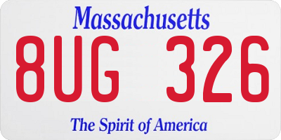 MA license plate 8UG326