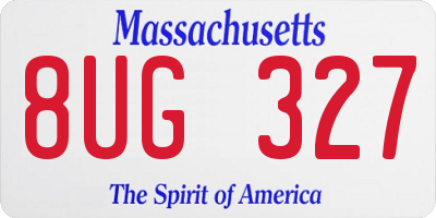 MA license plate 8UG327