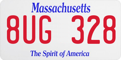 MA license plate 8UG328