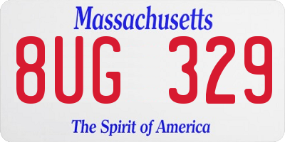 MA license plate 8UG329