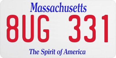 MA license plate 8UG331