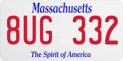 MA license plate 8UG332