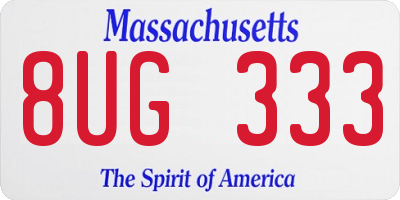 MA license plate 8UG333