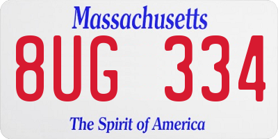 MA license plate 8UG334